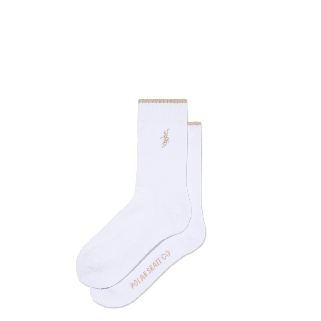 Polar Skate Co. Business Socks No Complies Forever White/Sand
