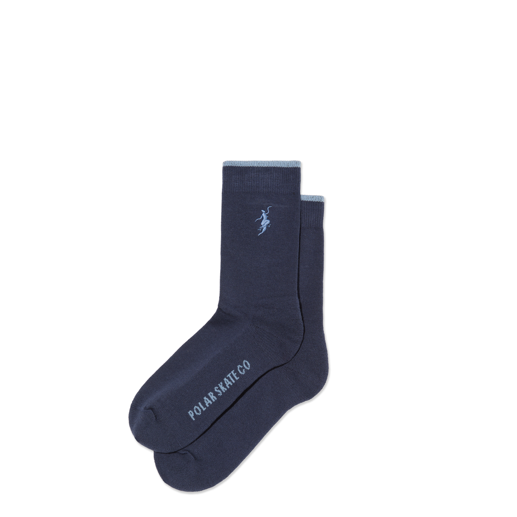 Polar Skate Co. Business Socks No Complies Forever Navy/Light Blue