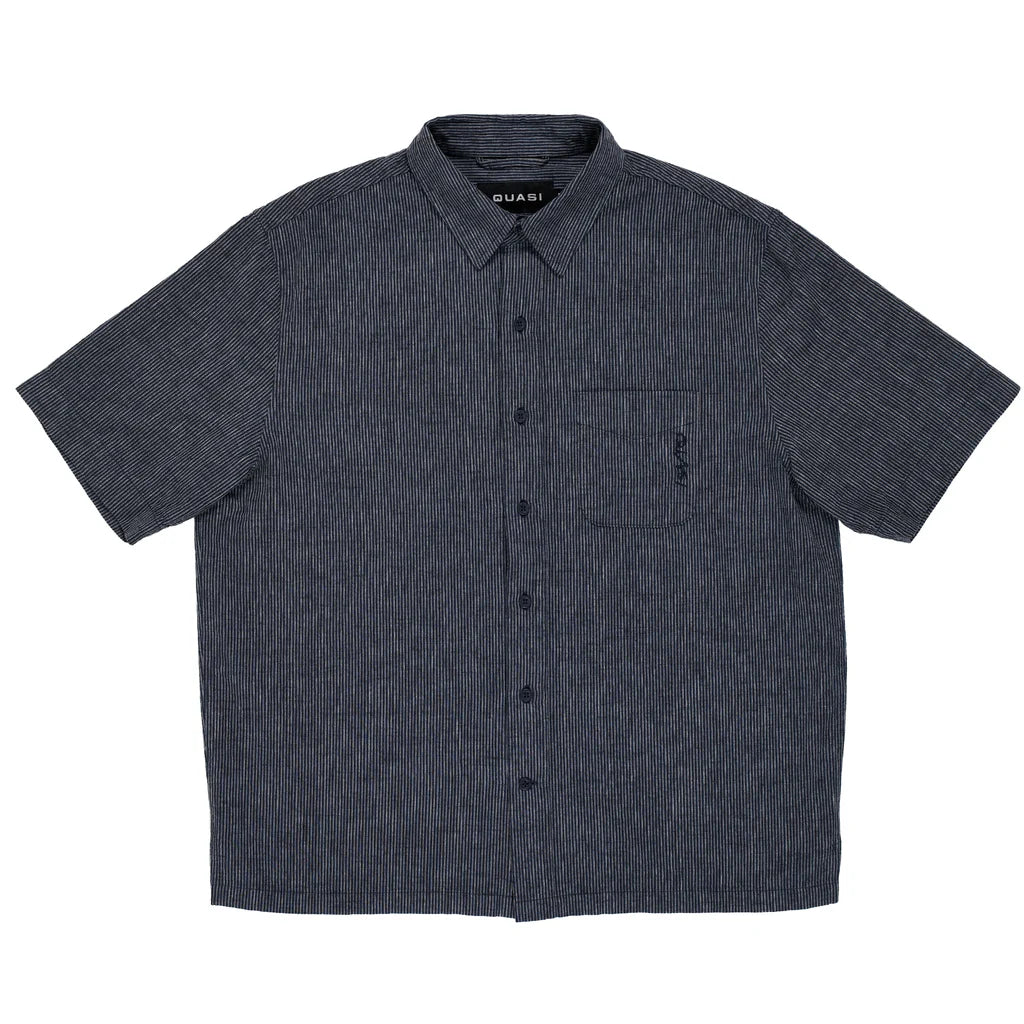 Quasi Kalvin Short Sleeve Button Up Shirt Navy