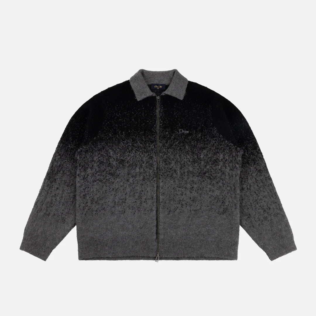 Dime Mohair Double Zip Knit Black/Charcoal