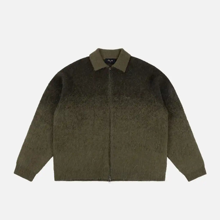 Dime Mohair Double Zip Knit Forest