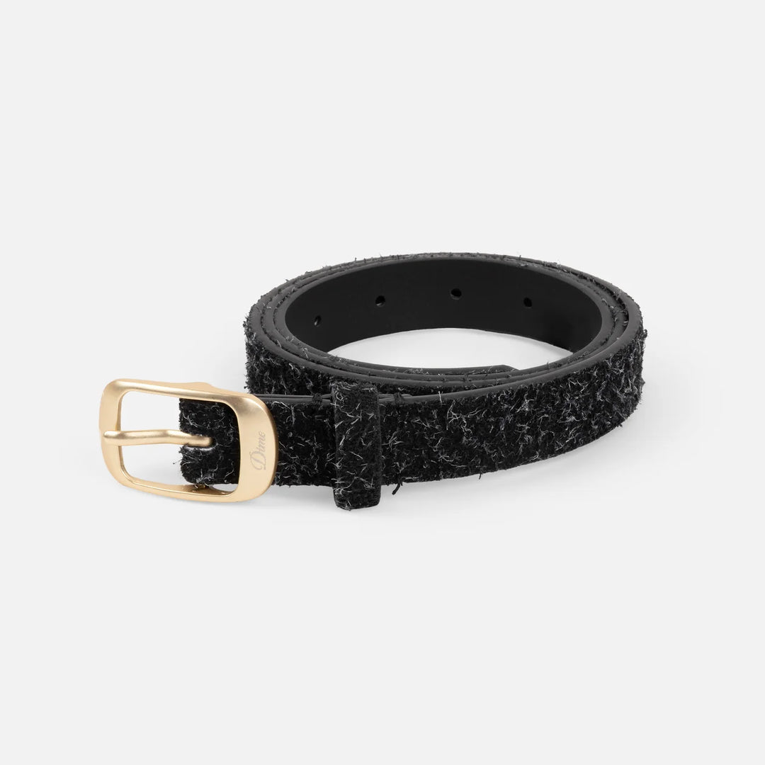 Dime Dress Leather Belt Shaggy Black