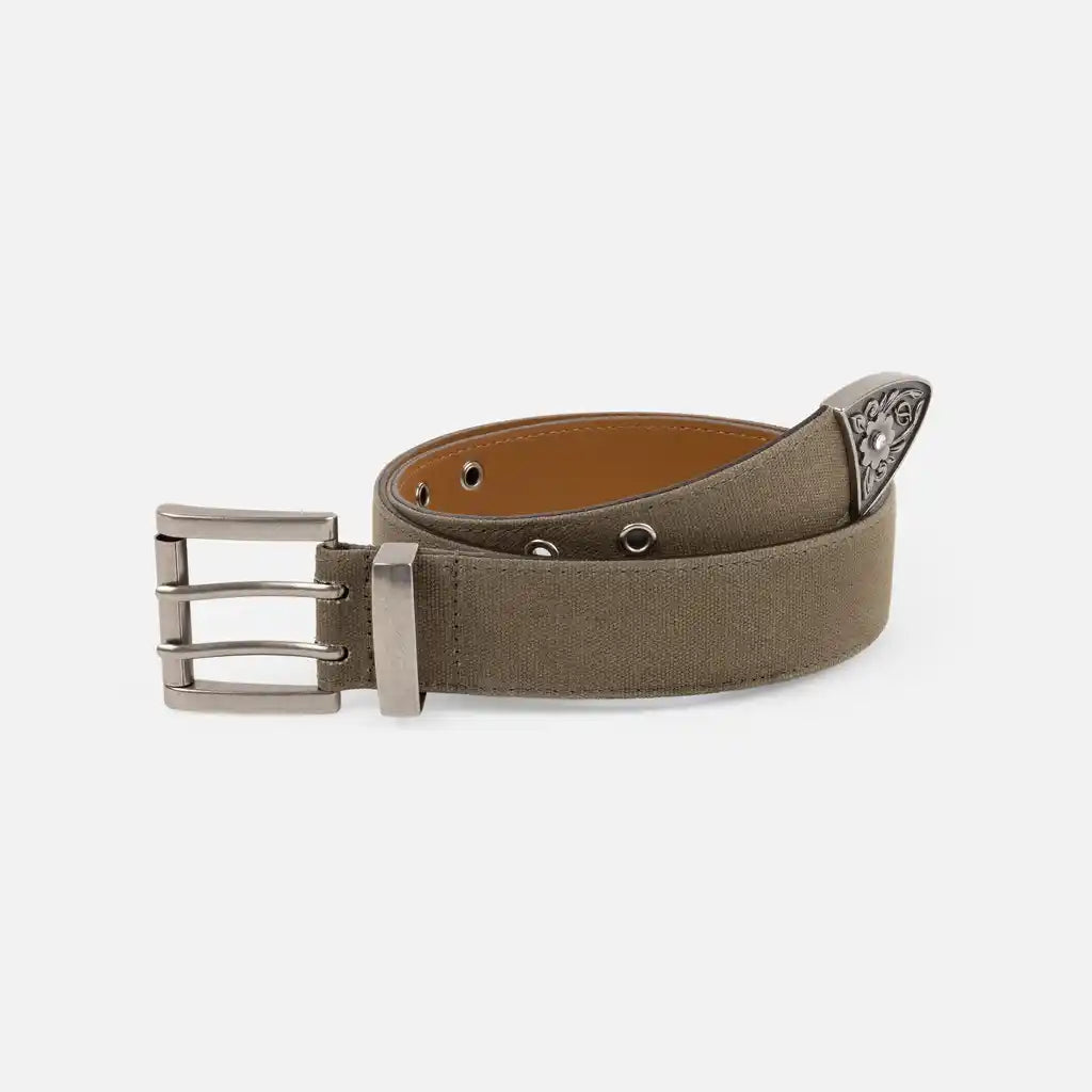 Dime Waxed Canvas Belt Brown/Olive