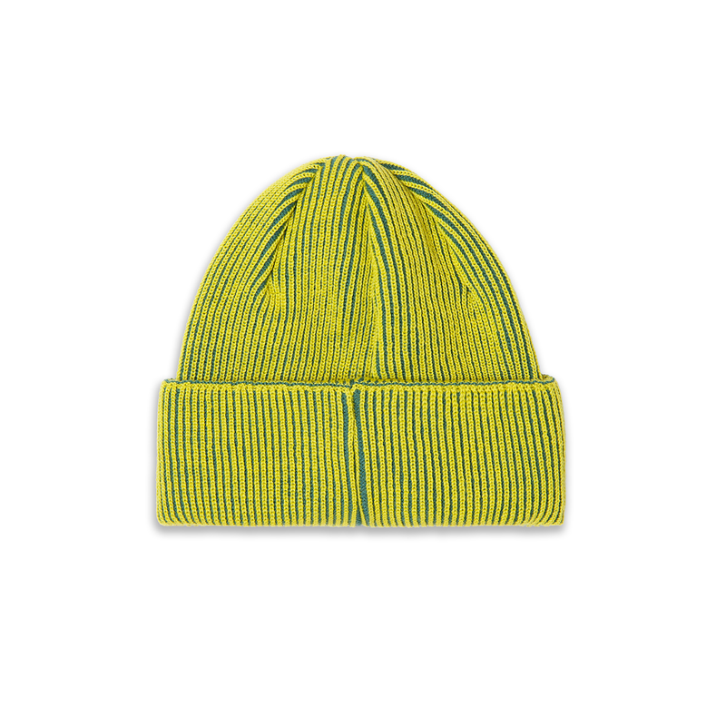 Polar Skate Co. Lines Merino Beanie Chartreuse/Army Green