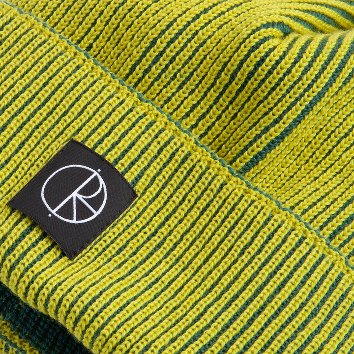 Polar Skate Co. Lines Merino Beanie Chartreuse/Army Green