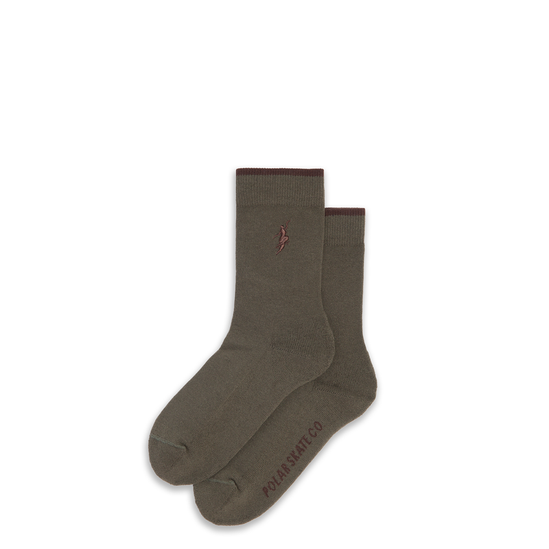 Polar Skate Co. Business Socks No Complies Forever Army Green/Brown