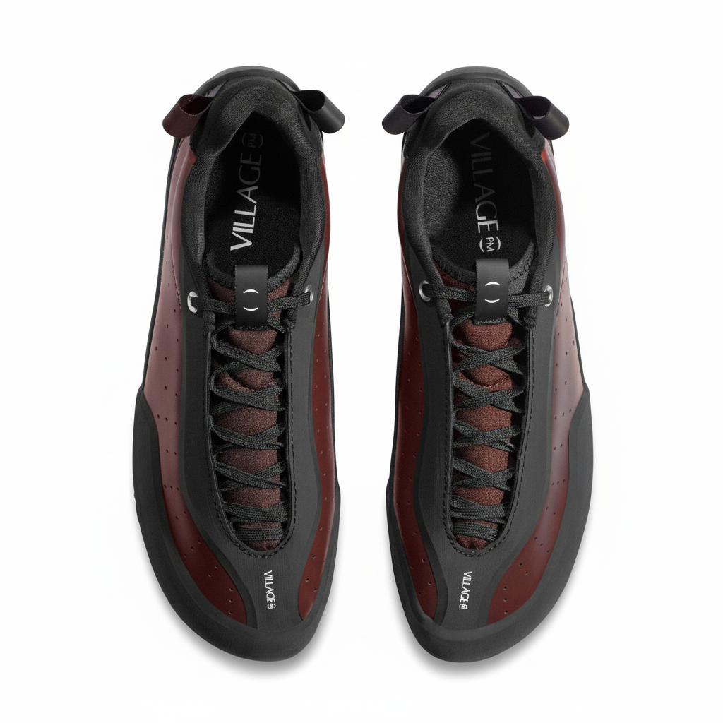 Village PM 2PM Synthetic Leather Maroon/Natural Black