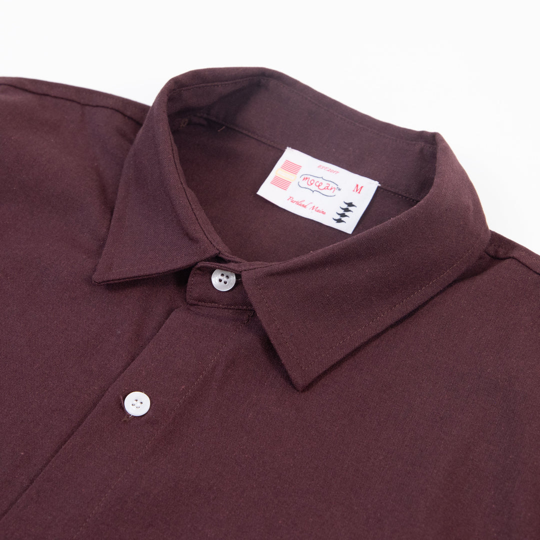 Mocean Linen Shirt Cherry Brown