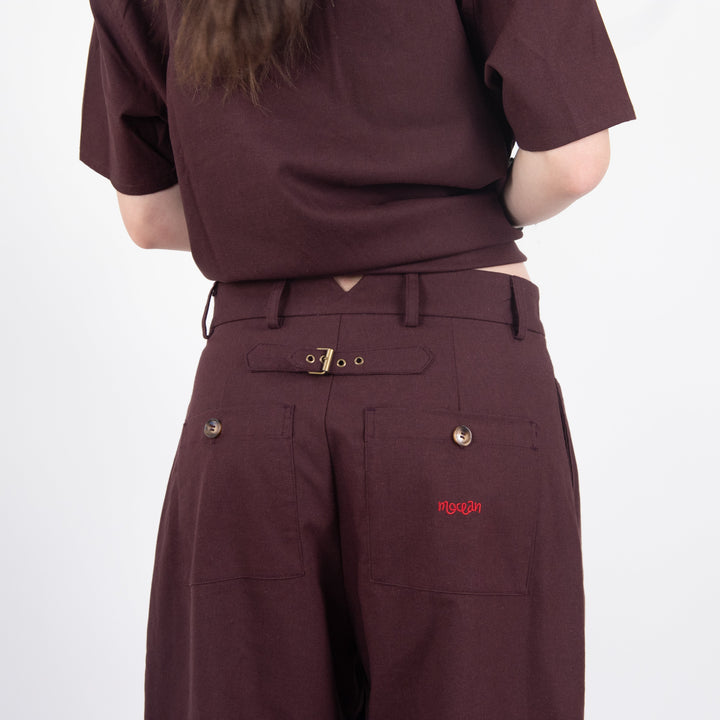Mocean Linen Pants Cherry Brown