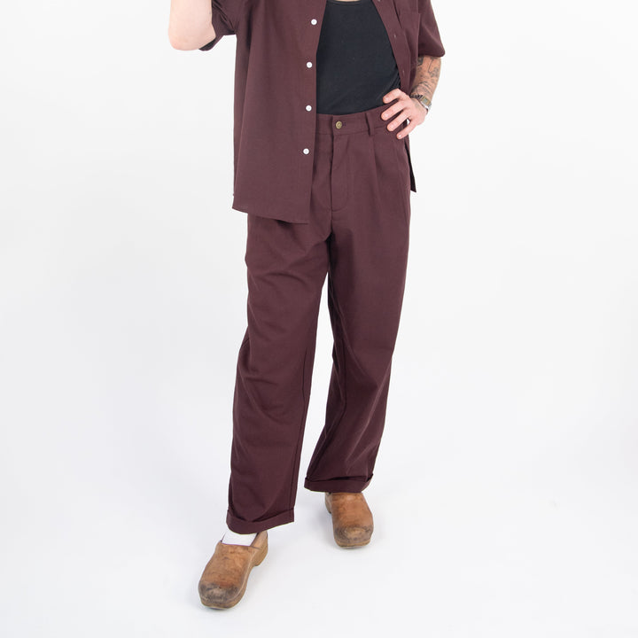 Mocean Linen Pants Cherry Brown