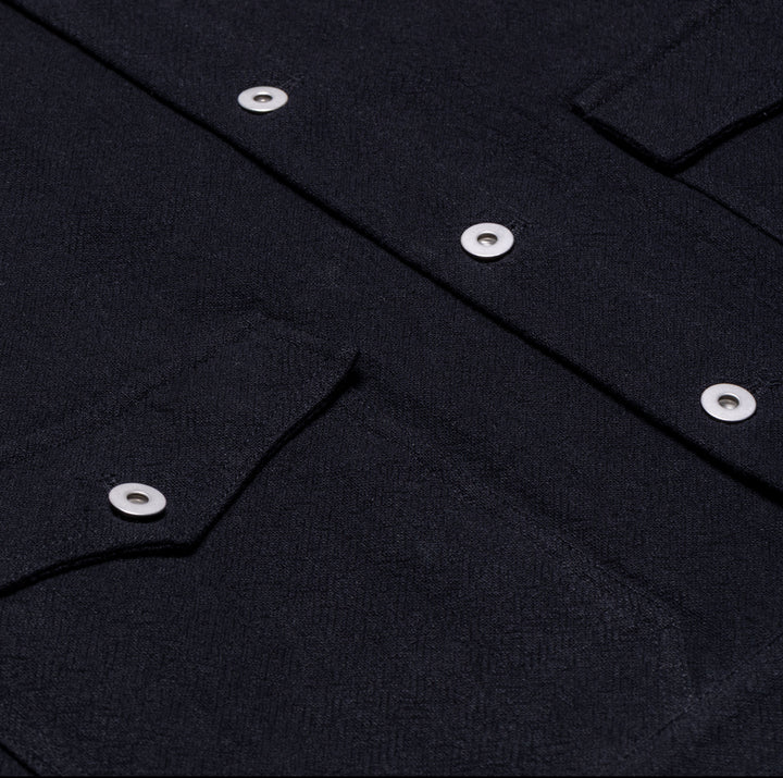 Black Textured Over Shirt