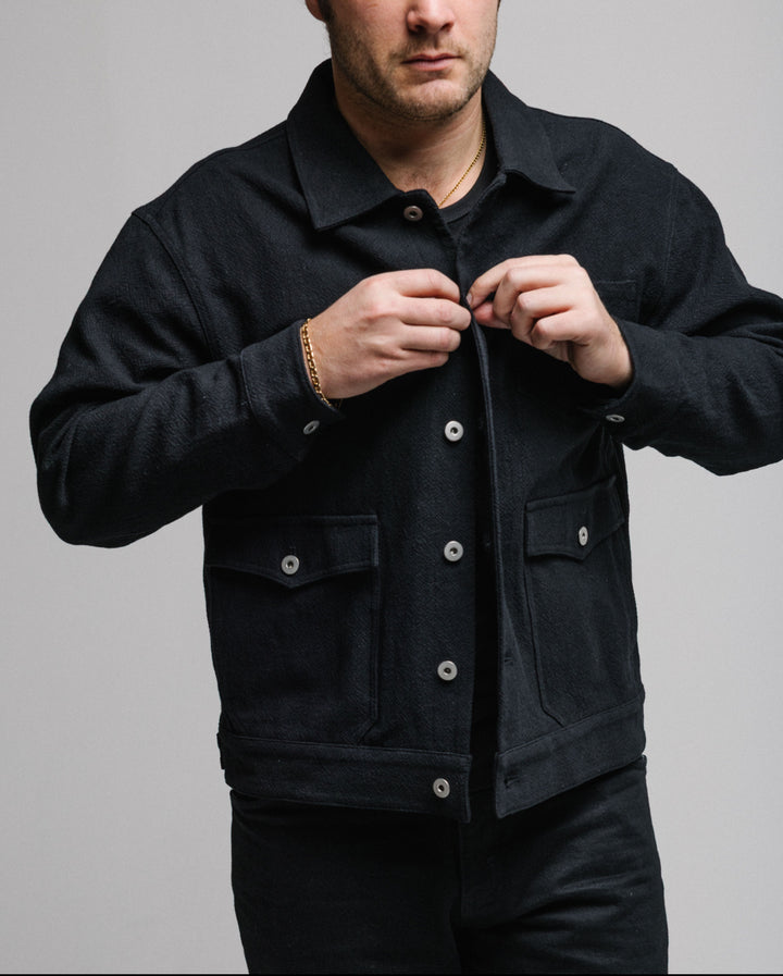 Black Textured Over Shirt