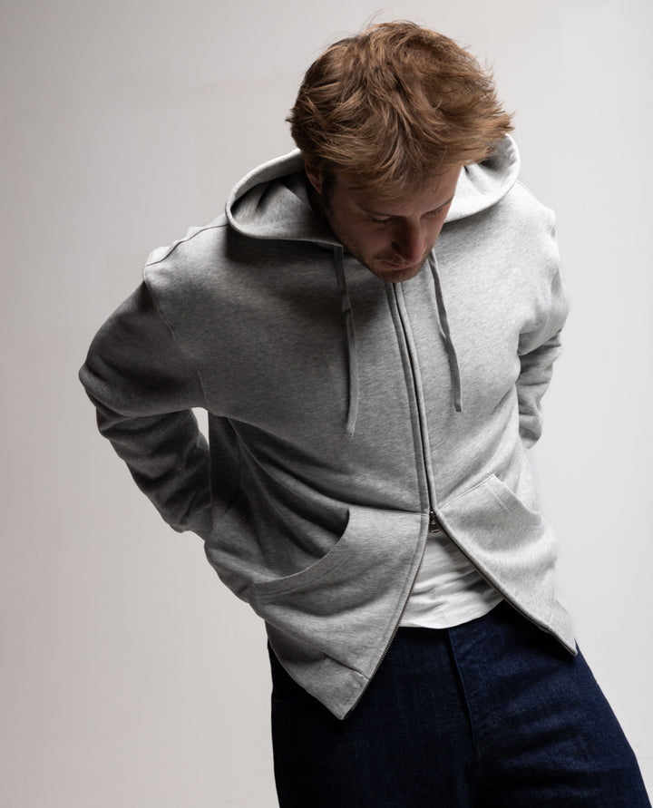 Thermal Lined Heather Grey Hoodie