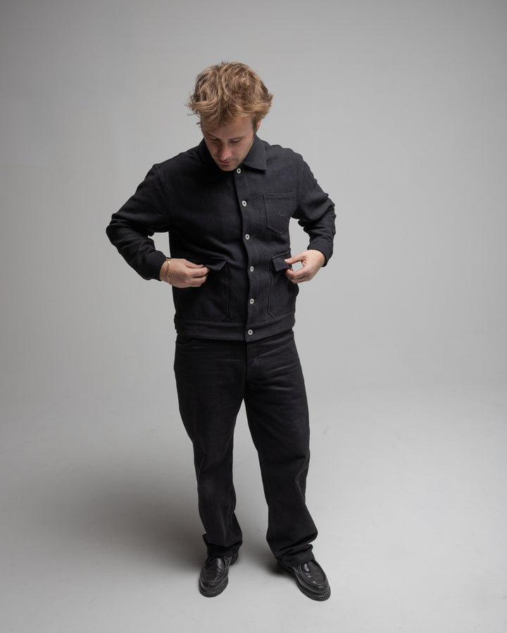 Straight-wide Selvedge Denim Black