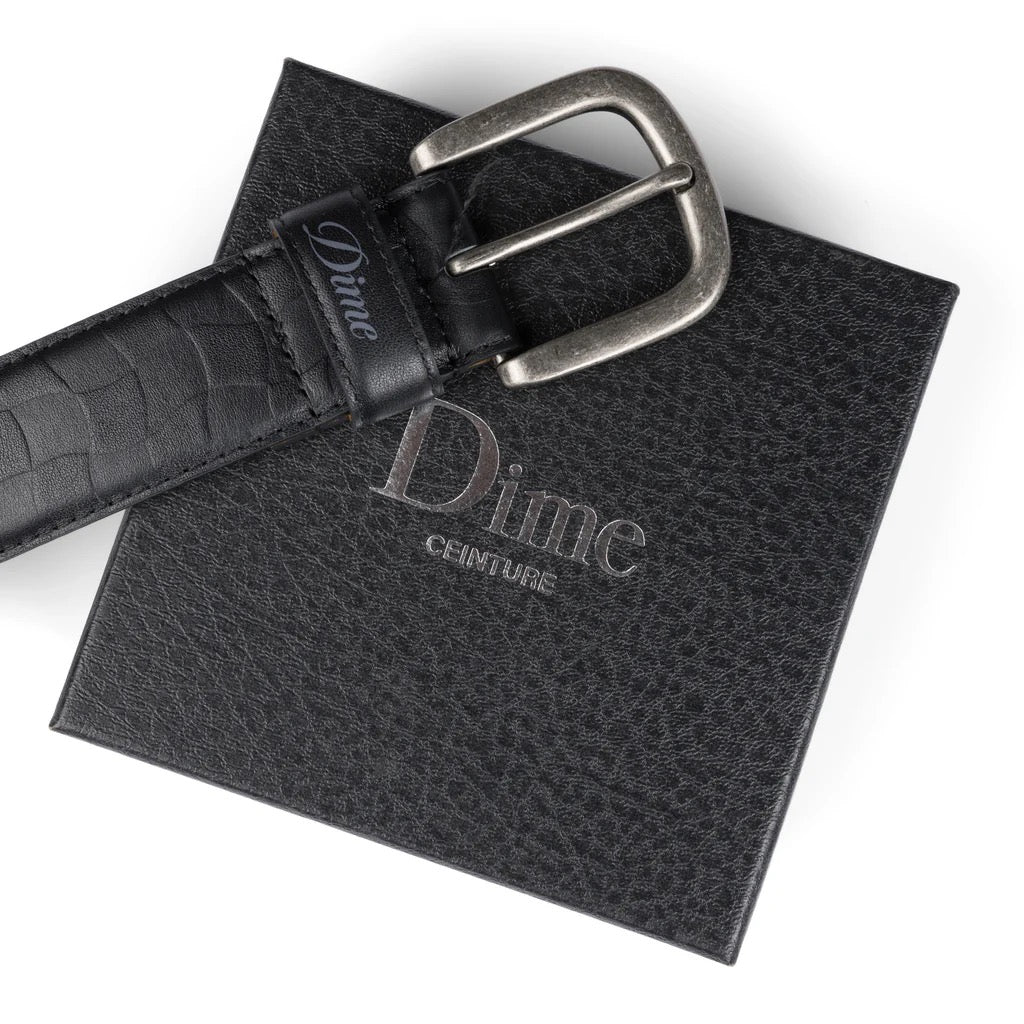 DIME CHECKERED LEATHER BELT