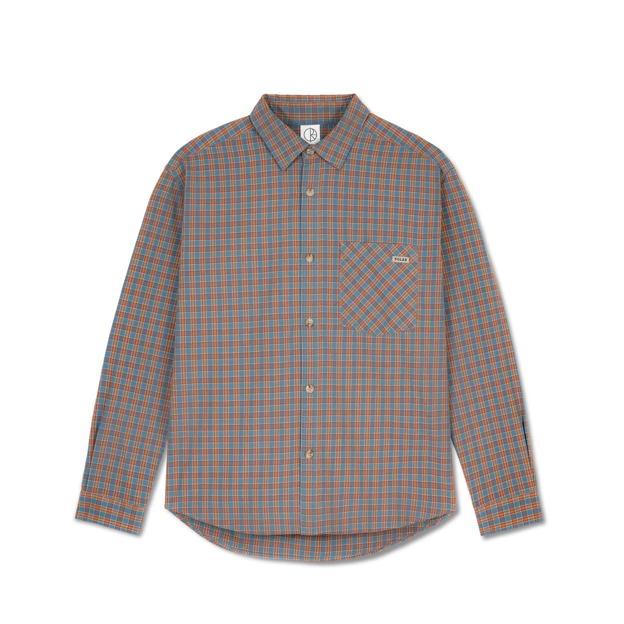 Polar Skate Co. MITCHELL LS SHIRT - BLUE / RUST