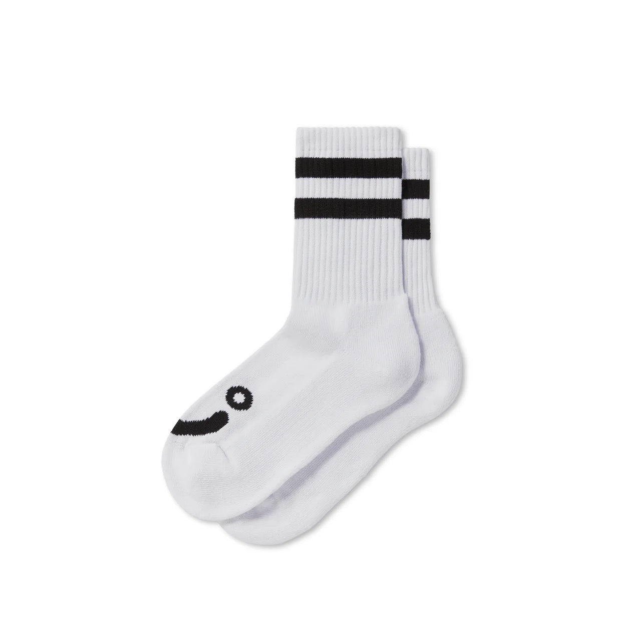 Polar Skate Co. RIB SOCKS | HAPPY SAD - WHITE