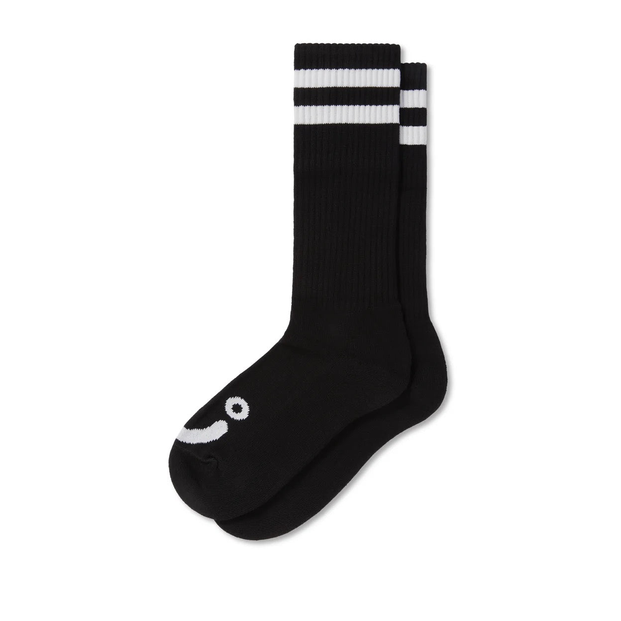 Polar Skate Co. RIB SOCKS | LONG | HAPPY SAD - BLACK