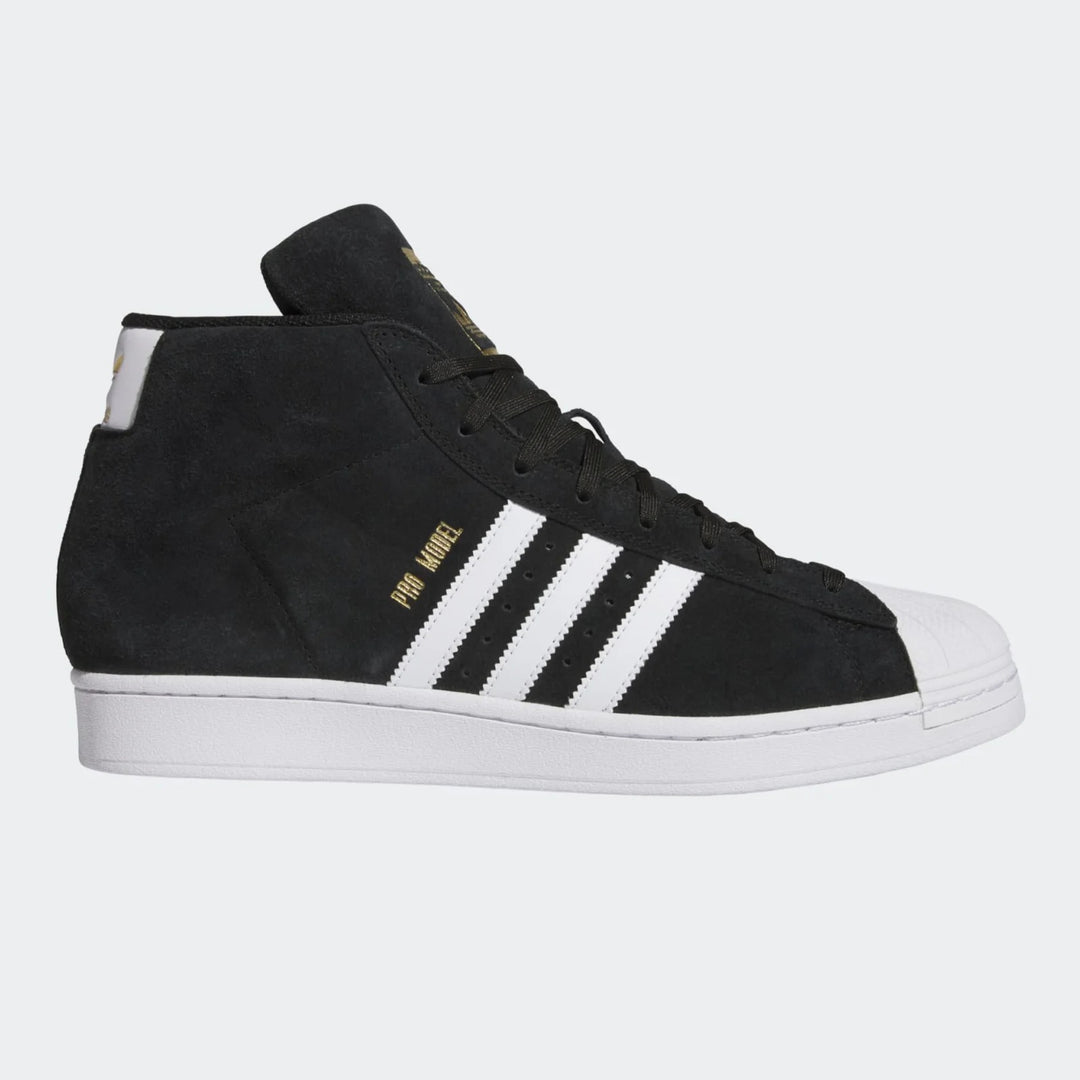 Adidas Pro Model ADV Skateboard Shoe - Black/White/Gold Metallic