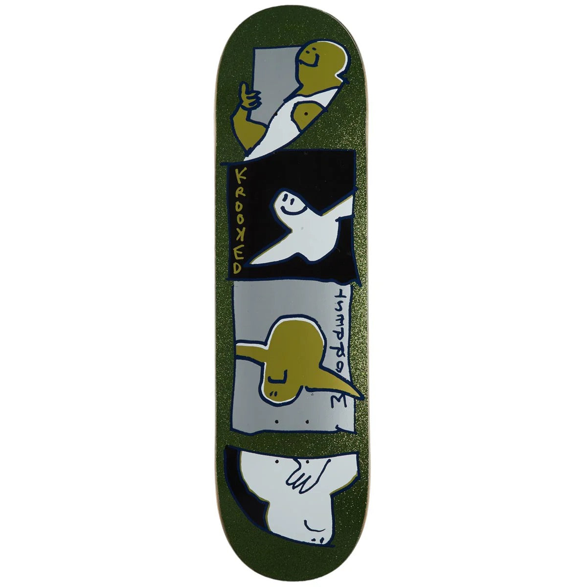 Krooked Skateboards Worrest Gold Burd Slick Skateboard Deck 8.3