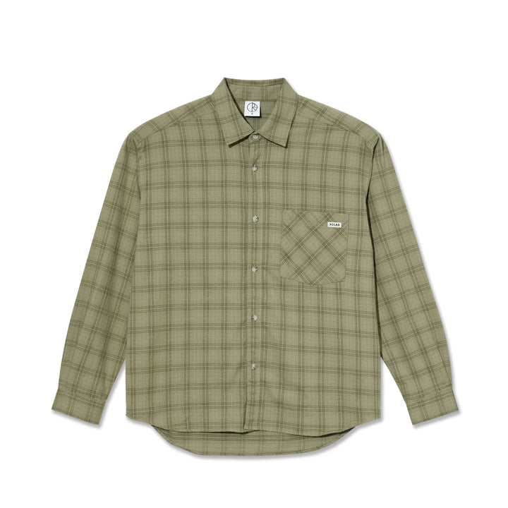 Polar Skate Co. MITCHELL LS SHIRT | FLANNEL - GREEN / BEIGE