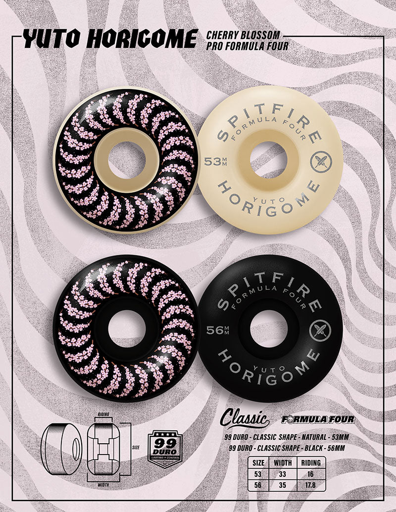 Spitfire F4 99d Yuto Cherry Blossom Classic Skateboard Wheels